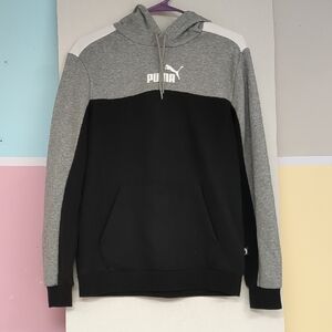 Puma Men's Black and Gray Hoodie